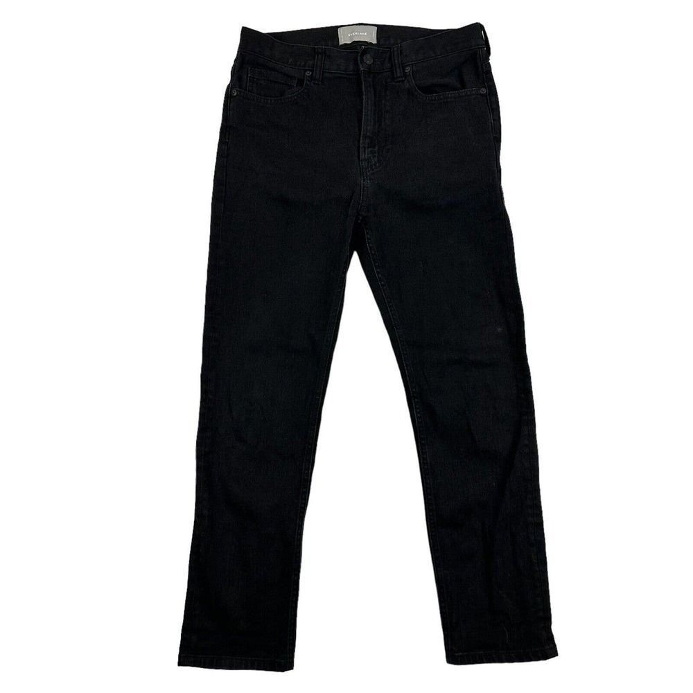 Everlane Black Denim Straight Leg Mom Jean High-Rise Jeans Sz 27 Stretch